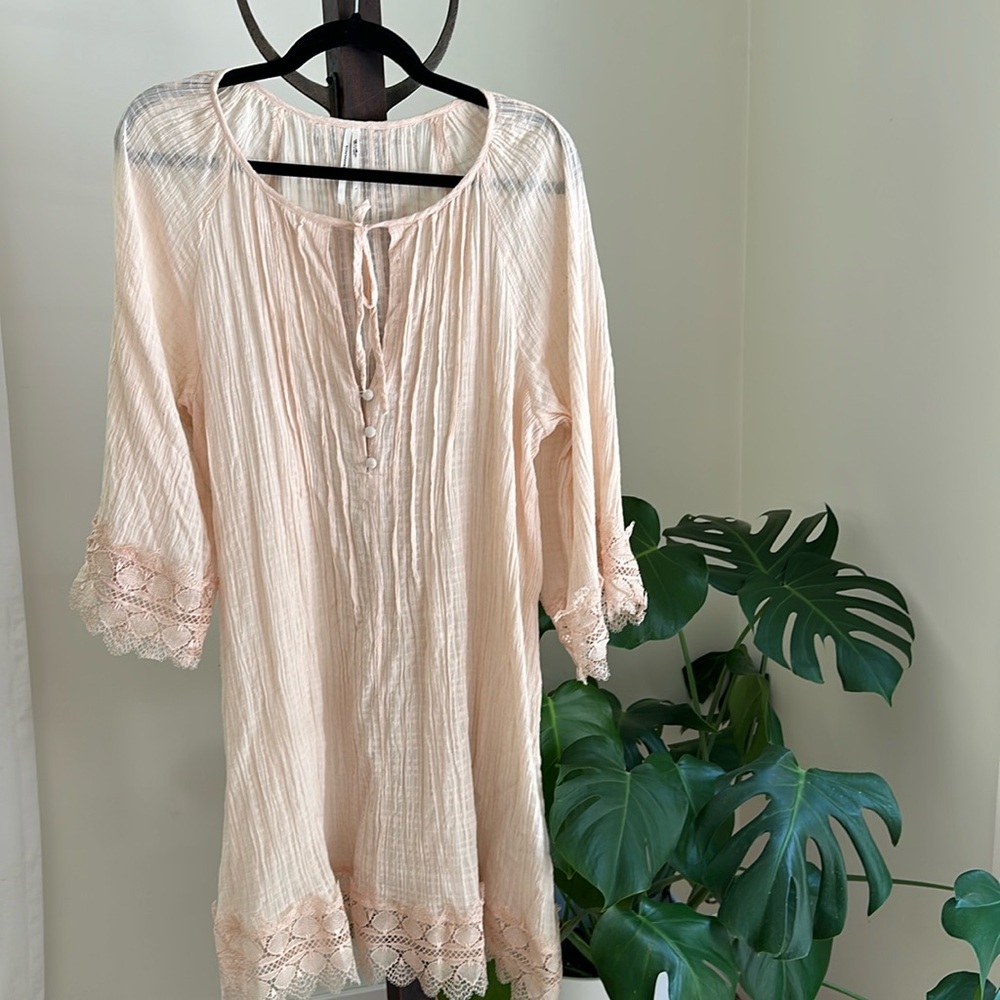 Lace Tunic Lounge Dress Anthropologie